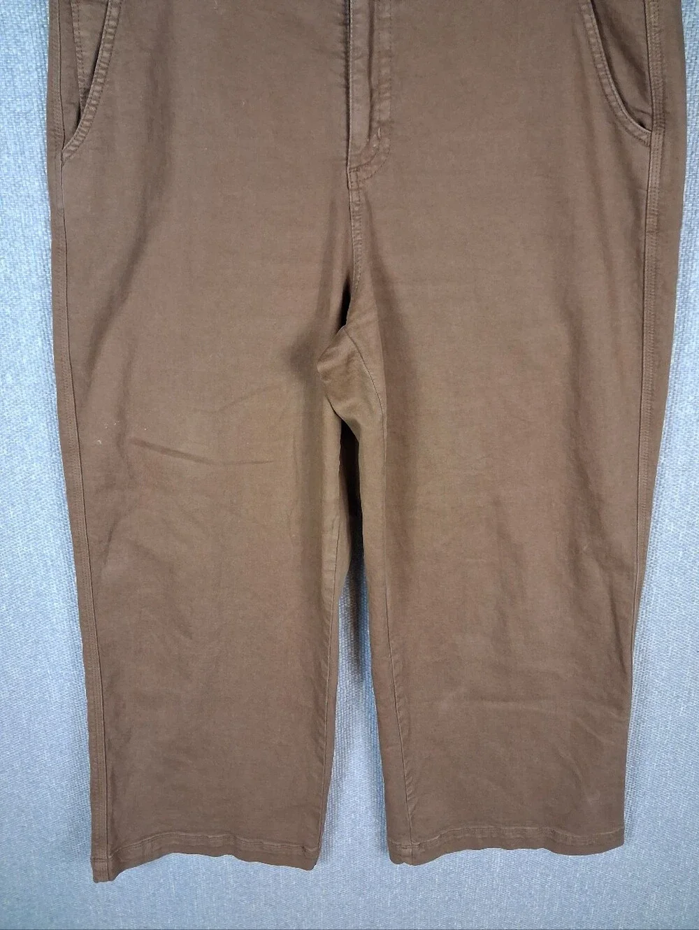 L.L.Bean Womens 207 Vintage Cotton Denim Wide-Leg Jeans High Rise Brown Size 16